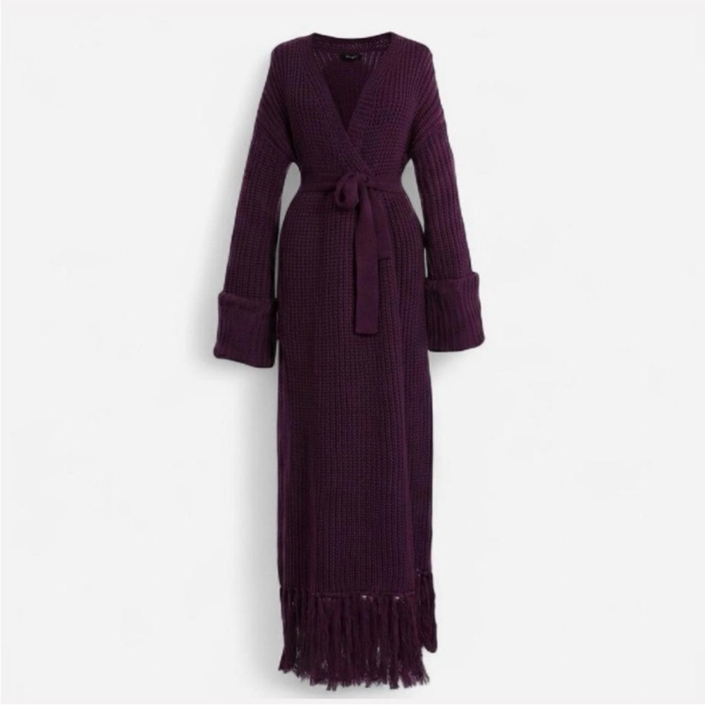 Brand New! Hanifa Miya Plum Long Knit Cardigan (Still in Package)